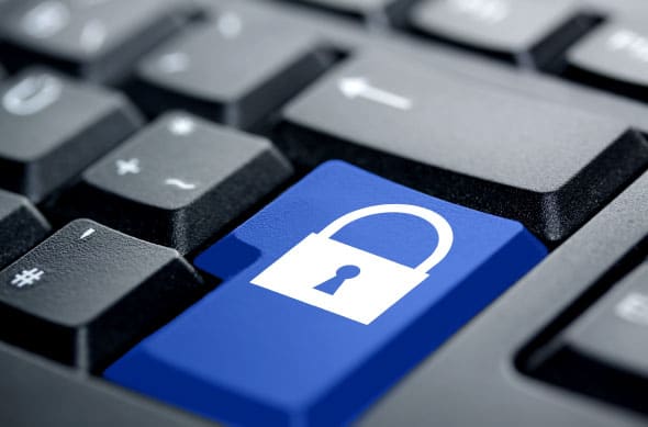 Botão de teclado com um cadeado, simulando como funciona o open banking