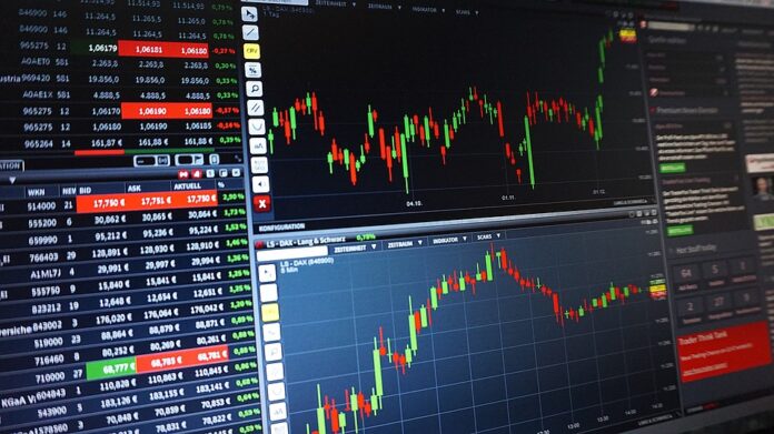 tela com gráficos de investimento
