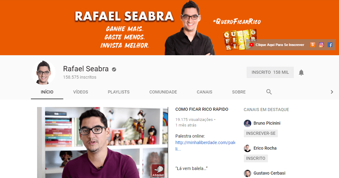 Canais sobre finanças no YouTube