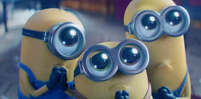 Minions olhando para o alto